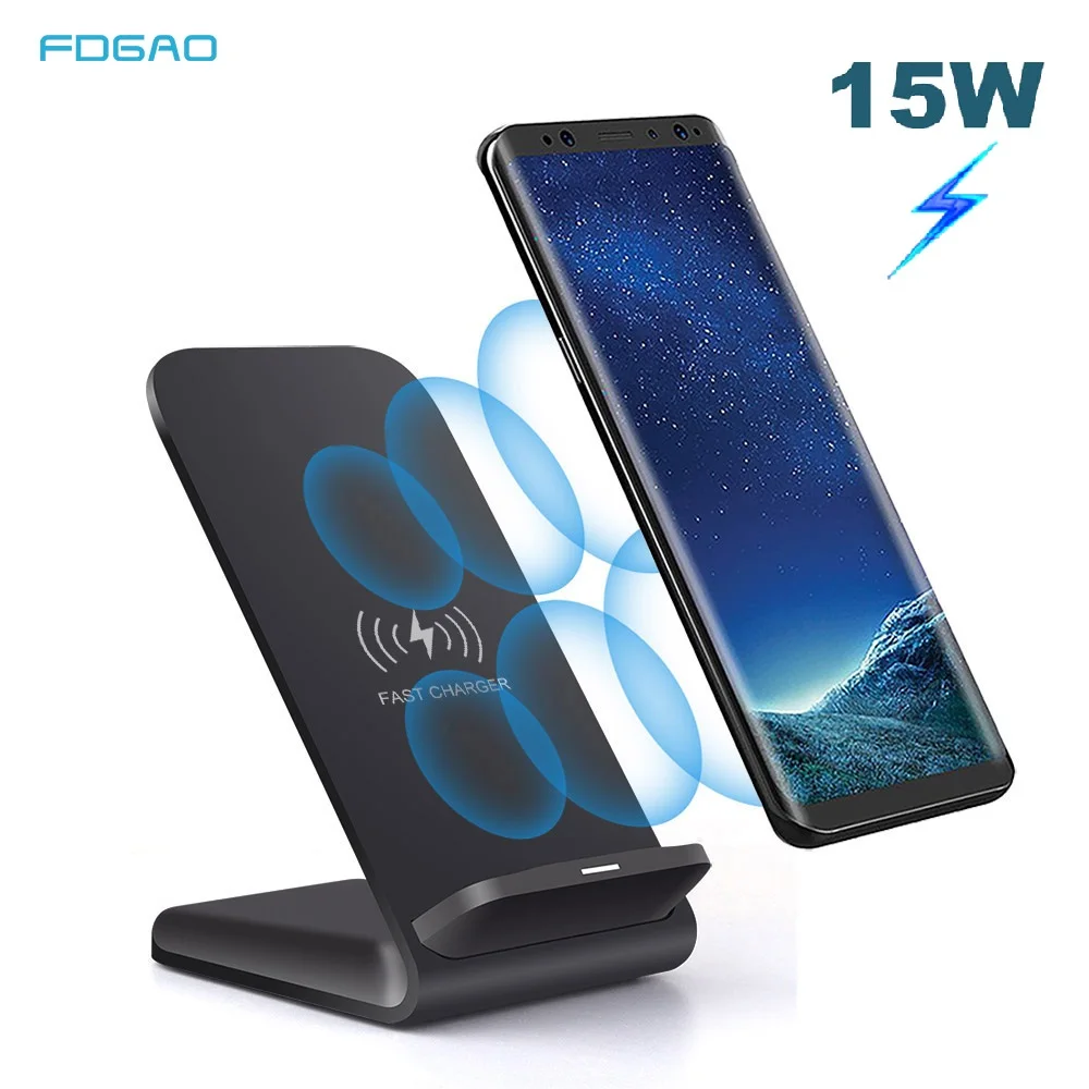 Беспроводное зарядное устройство FDGAO Qi 15 Вт зарядная док станция для iPhone 11 Pro XS MAX XR