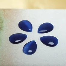 

20pcs Blue Cat Eye Stone Cabochon14x10mm Teardrop Stone Polished Flat Back