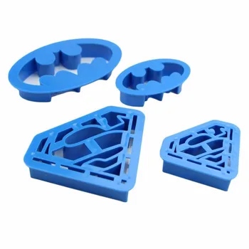 

4Pcs/set Superhero Batman And Superman Fondant Cake Decorating Sugar Cookie Biscuit Cutter Kitchen Baking Pastry Bakeware Tools