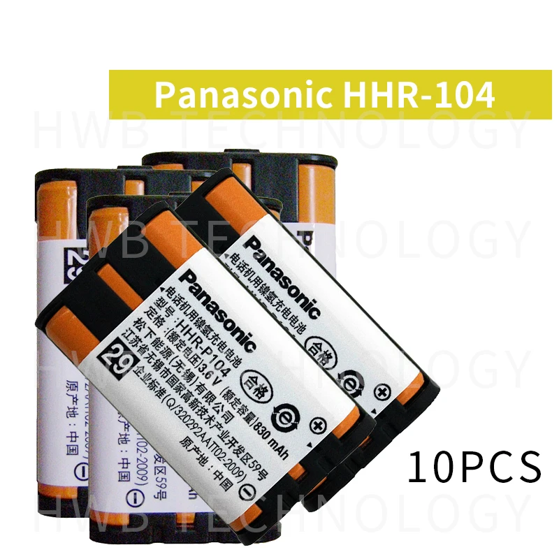 10 шт./лот HHR P104 Ni MH перезаряжаемая батарея 830 мАч для беспроводных телефонов Panasonic