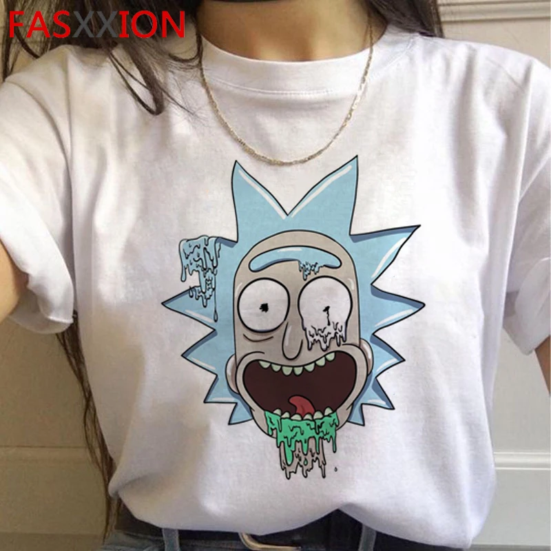 Rick and Morty Funny Cartoon Harajuku T Shirts Women Ricky N Morty Ullzang T-shirts Grunge 90s Tshirts Aesthetic Top Tees Female