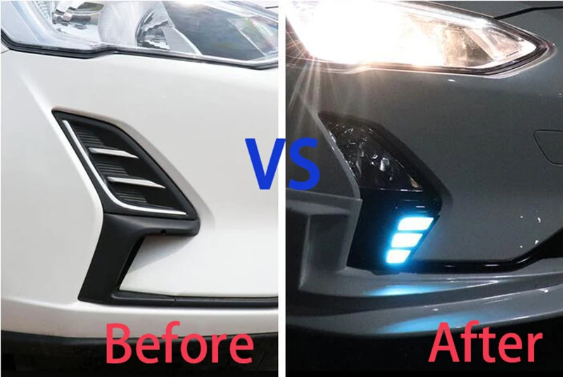 СВЕТОДИОДНЫЙ DRL для Ford Focus дневные ходовые огни Противотуманные фары крышка с желтым поворотным сигналом функции низкая конфигурация