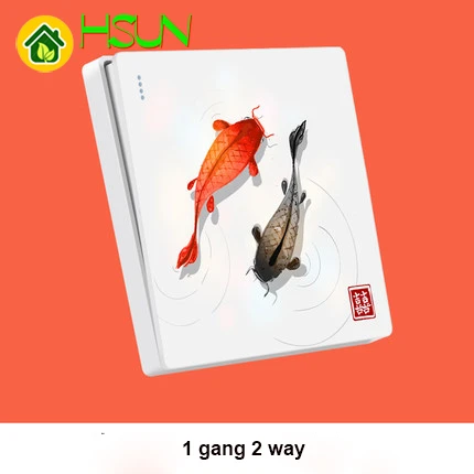 Тип 86 арт переключатель гнездо 1 2 3 4 банда 1 2 way gloden fish ividuality креативная декоративная панель ТВ компьютерная розетка - Цвет: 1gang 2way