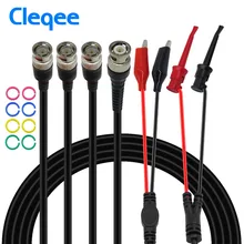 Cleqee P1260 коаксиальный кабель тестовый Комплект проводов BNC к BNC& Крокодил клип и Тест Крюк тестовый провод с цветными кольцами