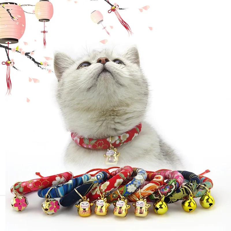 Японский ошейник Lucky Cat товары для домашних животных ожерелье котенка с маленьким