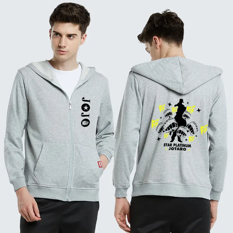 03 Аниме JoJo невероятное приключение Косплэй толстовки с капюшоном и длинным рукавом; сезон весна-осень толстовки с капюшоном куртки Для мужчин женская обувь на застежке-молнии пальто - Цвет: 03