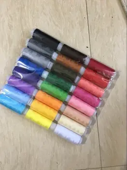 

NEW 24 Colors Embroidery Sewing Threads Polyester Sewing Threads Abrasion Dyde Cone for Patchwork Threads Craft
