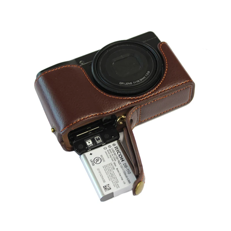 Чехол из натуральной кожи для камеры Ricoh GRIII GR3 GR MarkIII портативный полуфутляр с батарейным отсеком из натуральной кожи