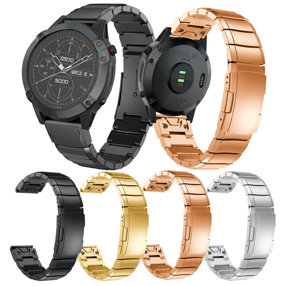 26 22 20 мм ремешок для часов Ремешок для Garmin Fenix 6S 6X6 Pro 5X5 5S 3HR D2 S60 часы быстросъемный ремешок из нержавеющей стали