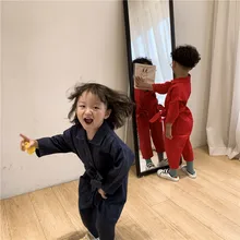 Left Prince/ г. Осенняя одежда; Новые мужские и женские детские комбинезоны-карго; Детский комбинезон с поясом-Кулиской