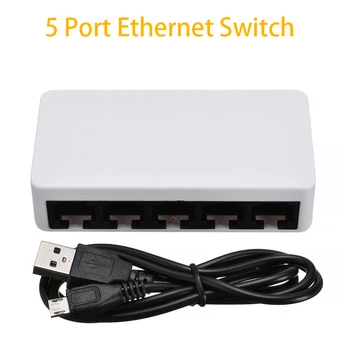 

High Quality Network Switches 5 Ports Mini Portable Network Ethernet Switch 10/100Mbps RJ45 Ports With USB Cable For Home Office