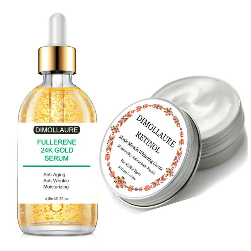 24k Gold-cream D Dimollaure крем для отбеливания веснушек+ фуллерен 24k Золотая Сыворотка против старения Сыворотка против морщин Удаление мелазмы загара коричневого пятна меланин - Цвет: 24k Gold-cream D