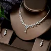 HIBRIDE Newest Luxury Sparking Brilliant Cubic Zircon Clear Necklace Earrings Wedding Bridal Jewelry Sets Party Accessories N-12 ► Photo 1/6