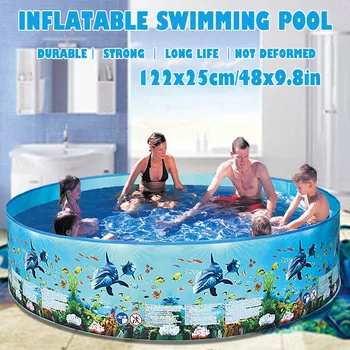 

Children's Swimming Pool Blow Up Pool For Kids Backyard Foldable Round Inflatable Pool Adult Kids Home Garden Swimming Pool