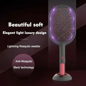 

2 Colors Racket Kills Electric Mosquito Trap Matamoscas Electric from Mosquito Zapper Mosquito Swatter Kills Home Away Rack Y4V0