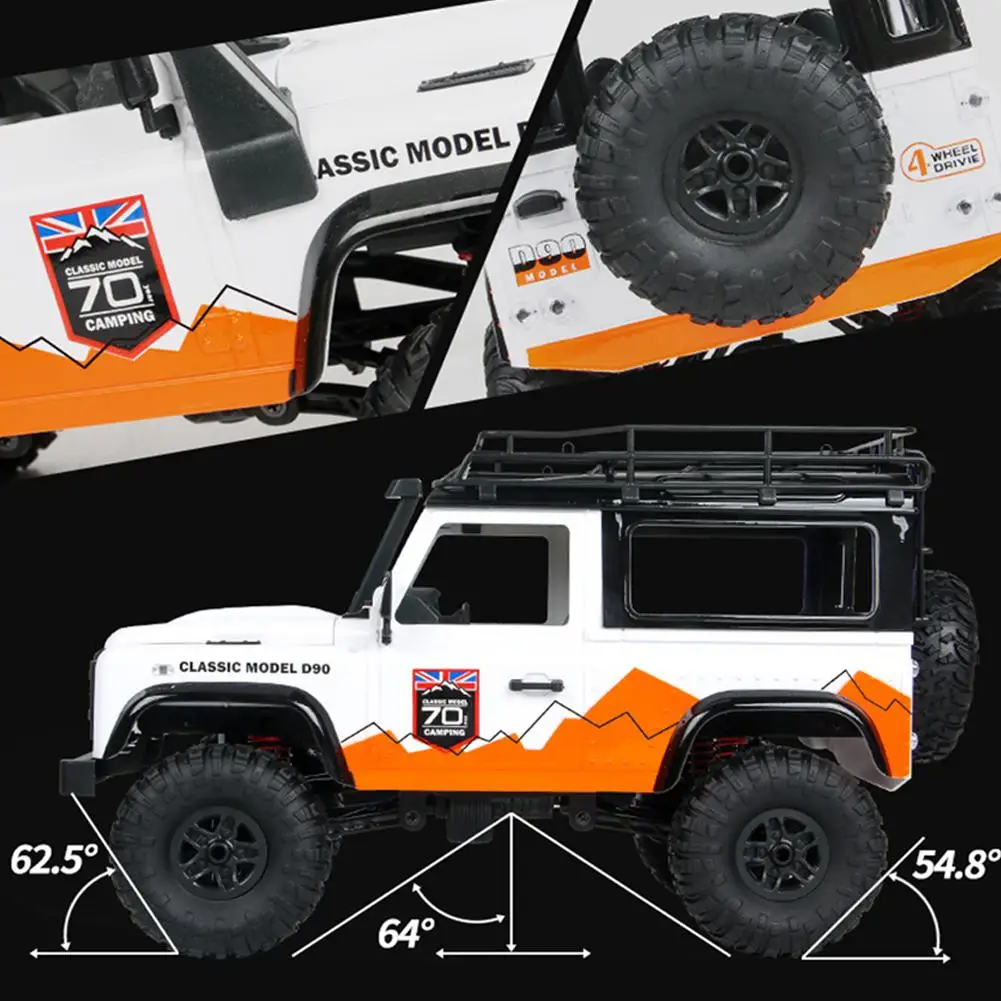 None 1/12 2,4G 4WD Rc автомобиль с светодиодный светильник гусеничный альпинистский внедорожный грузовик D90