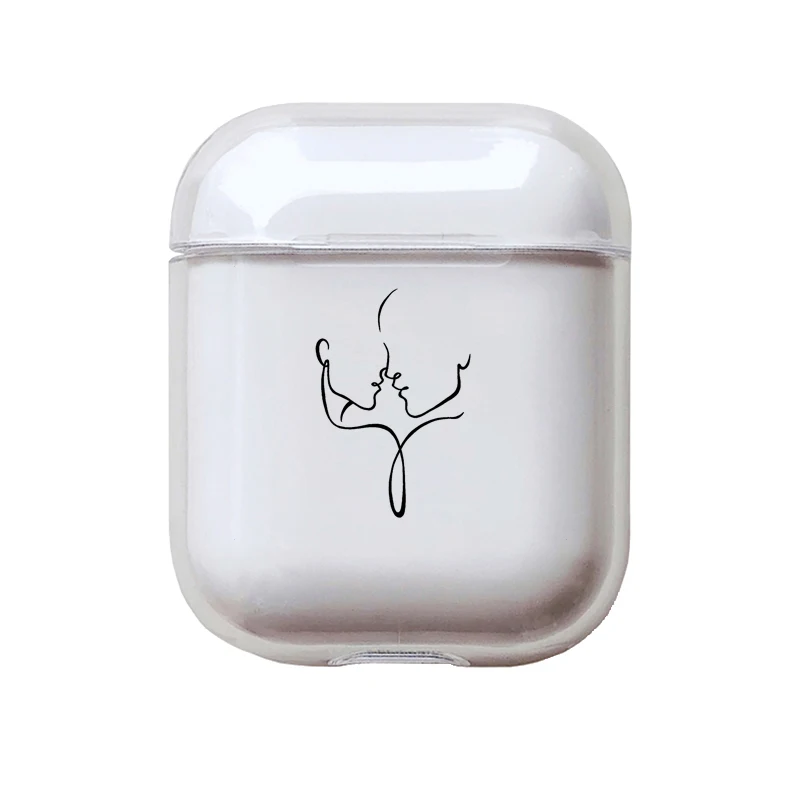 I201128 Мягкий милый Чехол Air Pods для Apple airpods, роскошный простой чехол для влюбленных, прозрачный чехол Airpods для наушников, аксессуары, чехол - Цвет: I201128