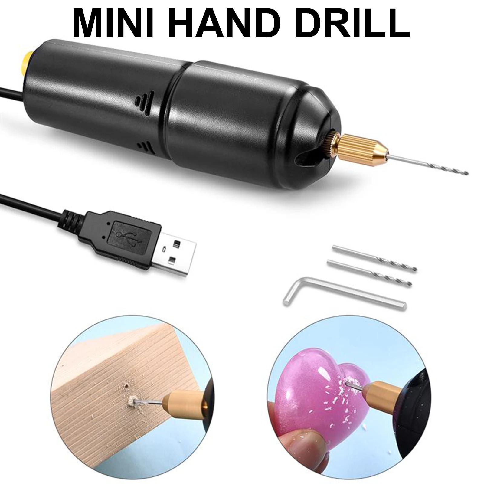 Portable Mini Electric Drills Handheld Micro USB Drill Diy Craft Tools X4C1 
