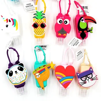 

30ML Cute Cartoon Animals Love Silicone Mini Hand Sanitizer Holder Travel Portable Gel Holder Hangable Liquid Dispenser Containe