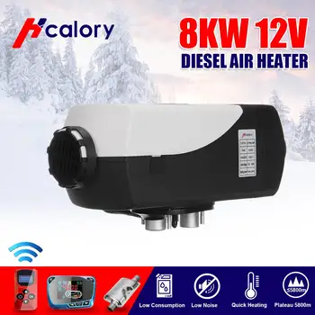 

LCD Diesel Air Heater Silencer 12V 8KW 15L Tank Car Trucks Boat Motorhome Parking With Remote Control LCD Monitor for RV