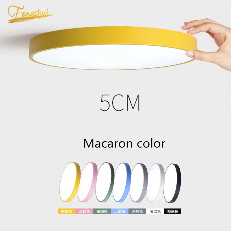 

Modern Creative Ultra-thin 5cm Macaron LED Ceiling Light Nordic Round Ceiling Lamp Bedroom Kitchen Dining Room Foyer Luminaria