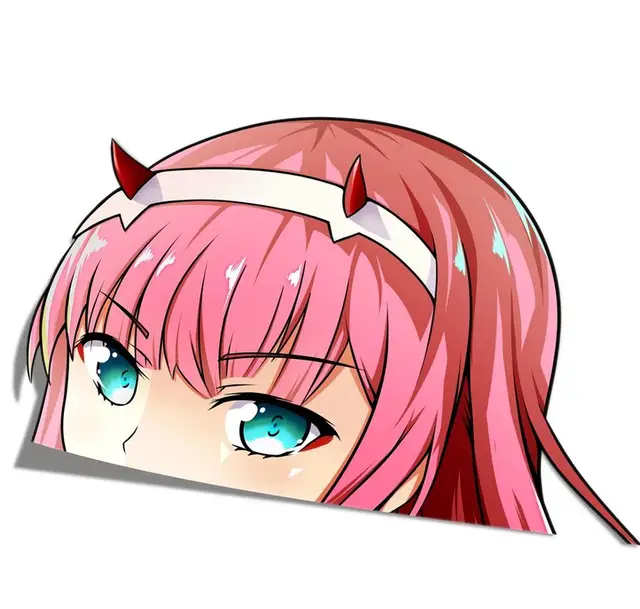 three ratels fc102 darling in the franxx 002 zero two peekers car stickers anime vinyl decorative waifu cartoon decal car stickers aliexpress