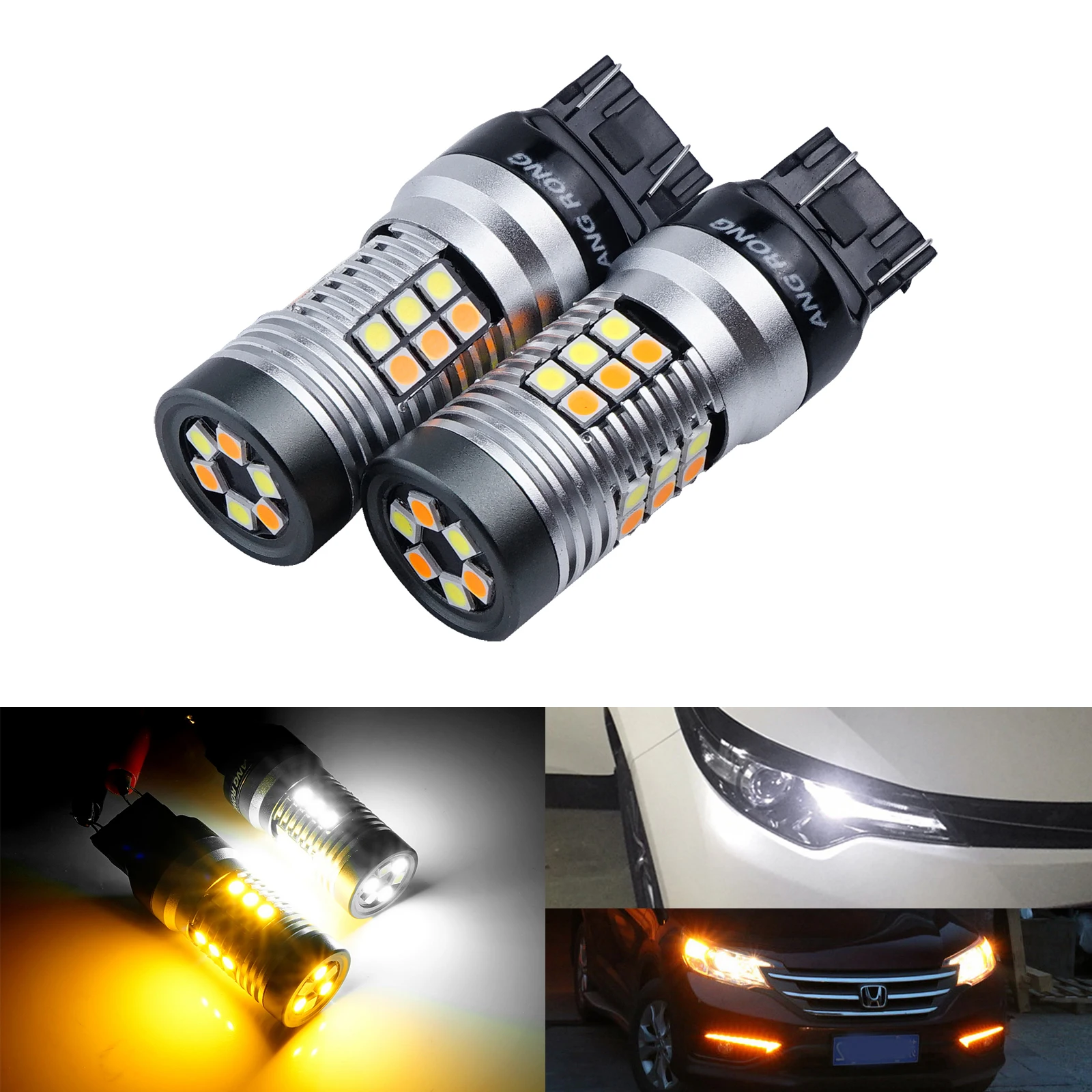 ANGRONG 2x7443 580 W21/5W 30 SMD светодиодный указатель поворота Габаритные светильник белого