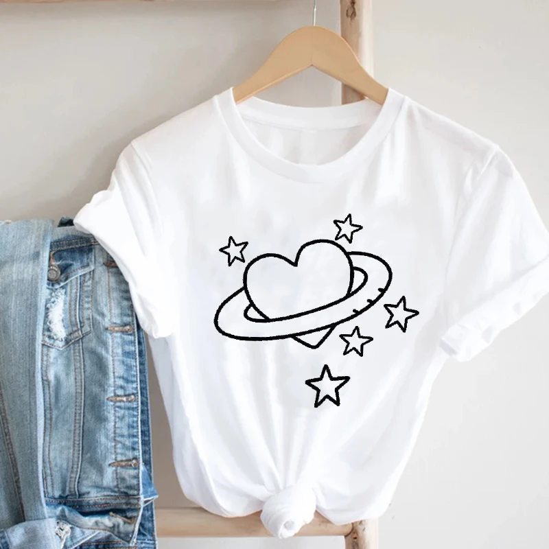 Women Printing Butterfly 90s Sweet Love Kawaii Valentine's Day Fashion Clothes Print Tee Top Tshirt Female Graphic T-shirt