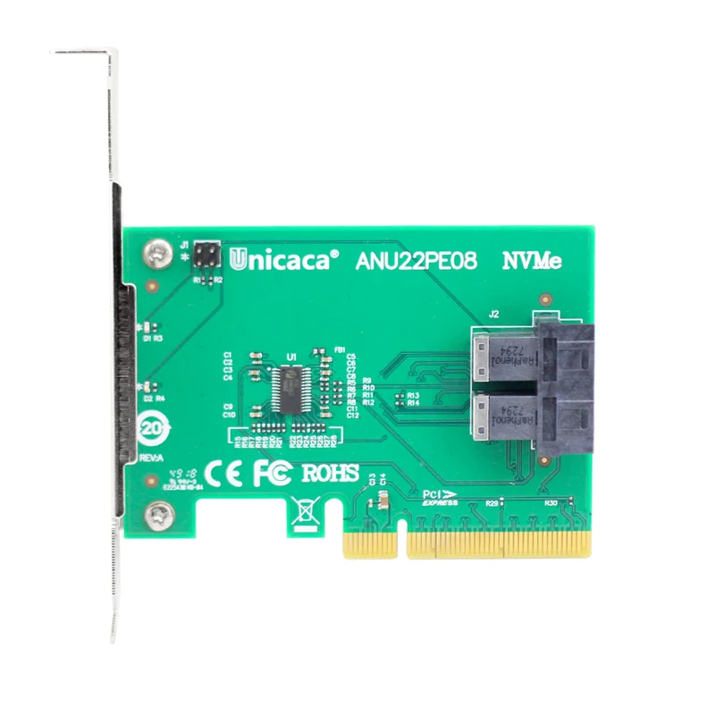 Ceacent NVMe контроллер SSD Riser 12Gbs ANU22PE08 SFF8643 двухпортовый разъем PCIe X8 sff8643 к sff8639(ssd не входит в комплект
