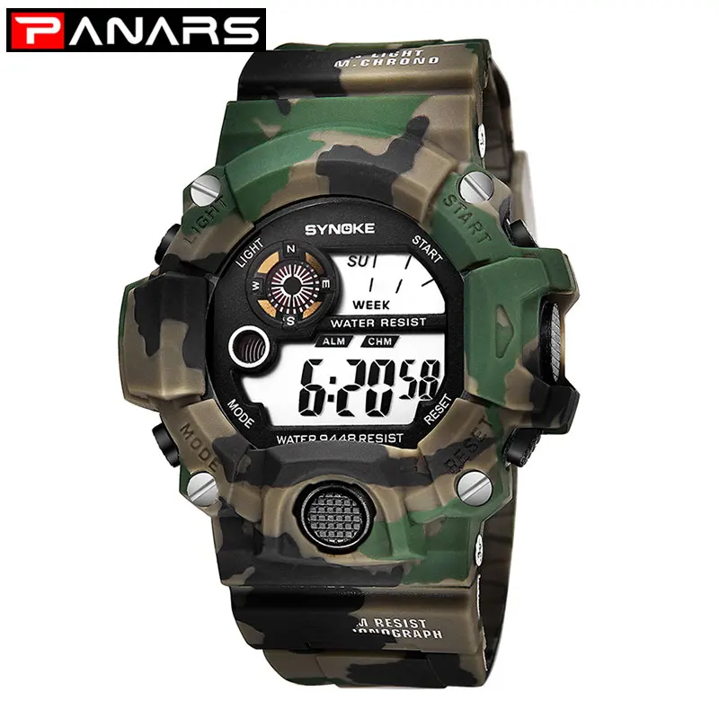 

PANARS G style Shock Military Army Mens Watch Camouflage Watch LED Digital Back Light reloj deportivo hombre militar