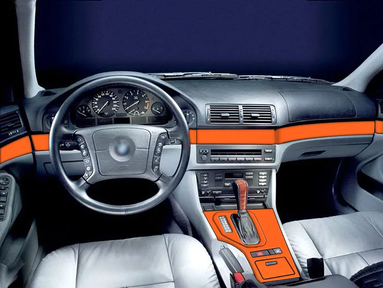 3D углеродное волокно Автомобильная центральная консоль для салона изменение цвета литья наклеивающиеся Переводные картинки для детей BMW 5 серии E39 2000-2005