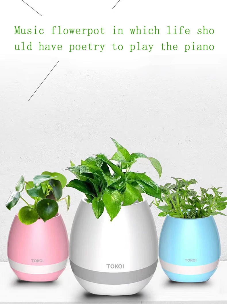 Hot Music LED Flower Pot Speaker Smart Wireless Finger Bluetooth Switch Office Living Room Decoration Home Speaker Desk Touch