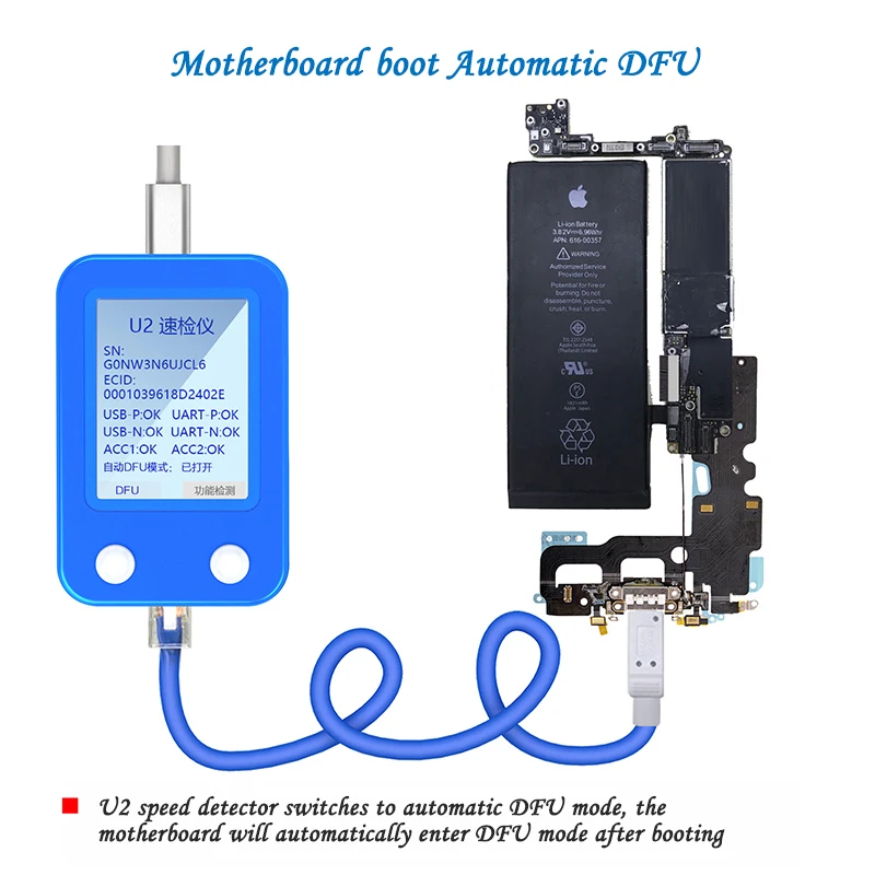 JC-U2 Tristar Tester Quickly Reads SN Code to Detect Fault iPhone XS Max/xs/xr/8plus/8/7plus/6plus/6s/6plus/6/5s One-button DFU