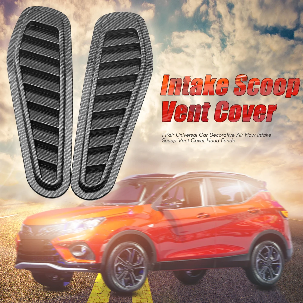 

1 Pair Universal Car Decorative Air Flow Intake Scoop Vent Cover Hood Fender Car Styling 2019 New