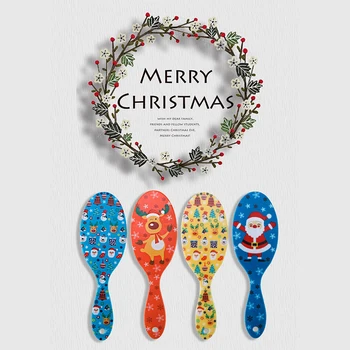 

Christmas Cartoon Santa Elk Style Anti-Knotting Antistatic Airbag Massage Oval Comb Durable Airbag Tangle Hair Massage Comb