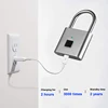 Keyless USB charging door lock fingerprint smart padlock quickly unlock zinc alloy metal self-imaging chip 10 fingerprints ► Photo 3/6