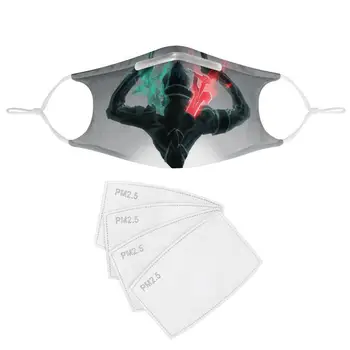 

4Pcs Filter Gas Mask Sword Art Online Ms. Men Dust Masks Fashionable Washable Reusable Masks Non-disposable Mothproof Masks