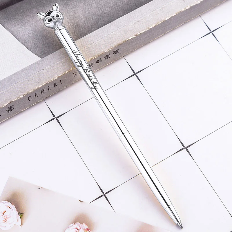 1 шт. металлическая шариковая ручка с изображением лисы|Шариковые ручки| |