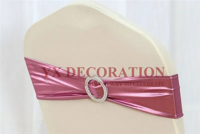 pink 15x35 см бронзовое металлическое лайкра Группа спандекс стул Sah для чехлы для стульев для свадьбы события украшения - Цвет: pink
