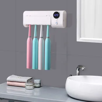 

1 Pcs UV Light Antibacteria Toothbrush Automatic Toothpaste Dispenser Sterilizer Toothbrush Holder Cleaner USB Charging New