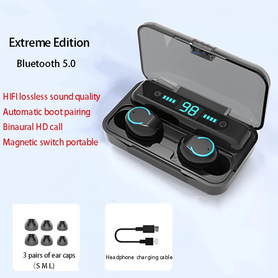 F9 tws Bluetooth headphones5.0 беспроводные наушники сенсорное управление стерео спорт