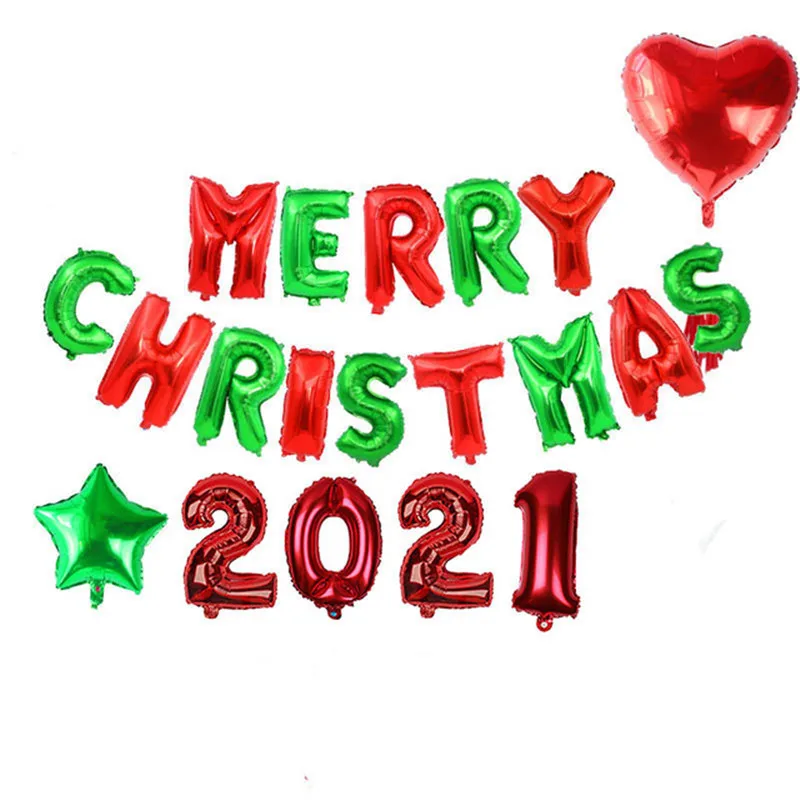 18 шт счастливого Нового года 2021 Золотые/Серебристые фольгированные воздушные