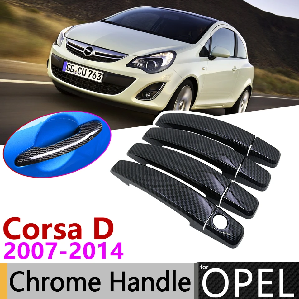 Schwarz Carbon Faser Tur Griff Abdeckung Fur Opel Corsa D 07 14 Vauxhall 08 09 10 11 12 13 Auto Zubehor Aufkleber Trim Set Chrome Autoaufkleber Aliexpress