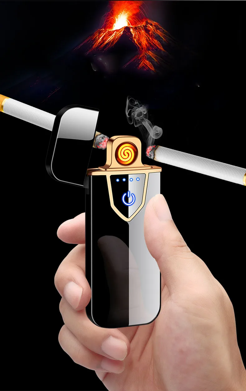 Оригинальная usb-зарядка Зажигалка сенсорный зондирования ветрозащитный электронный планшет ультра-тонкий электронагревательный провод прикуривателя Лидер продаж