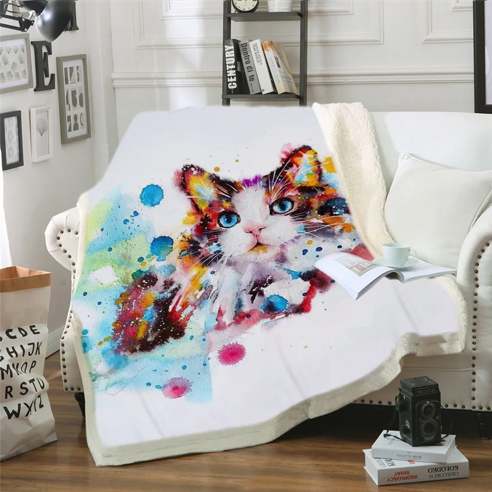 На заказ DIY одеяло для питомца собаки шерпы на кровать 3D Border Collie Throw Одеяло животное покрывало день и ночь небо пейзаж чехол для дивана - Цвет: 7