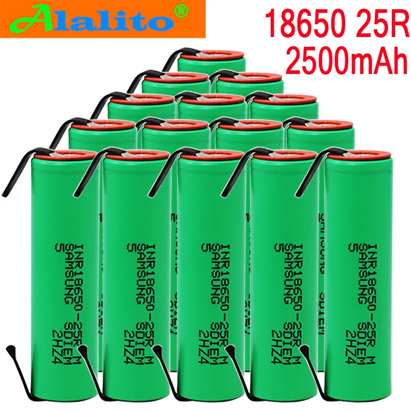 2/3/4/6/10 шт. для samsung 18650 2500 мАч батарея INR18650 25R 20A разряда литиевые батареи+ DIY Никель