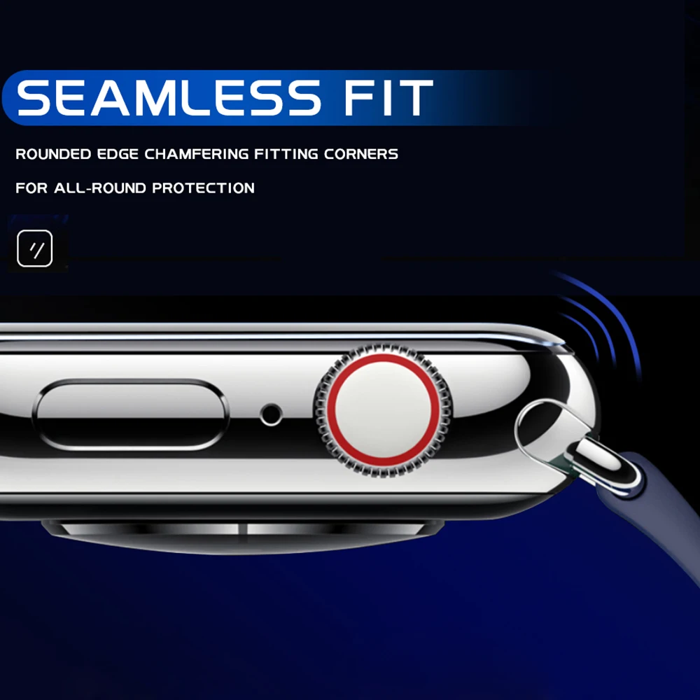 3D пленка из стекловолокна с закругленными краями HD для Apple Watch 5 4 3 2 1 серии, защитная пленка из закаленного стекла для iwatch 38 мм 40 мм 42 мм 44 мм