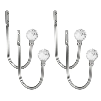 

4 Pcs Curtain Drapery Holdbacks, Curtain Tieback Hooks Wall Mounted Curtain Holdbacks, Window Holdbacks for Home