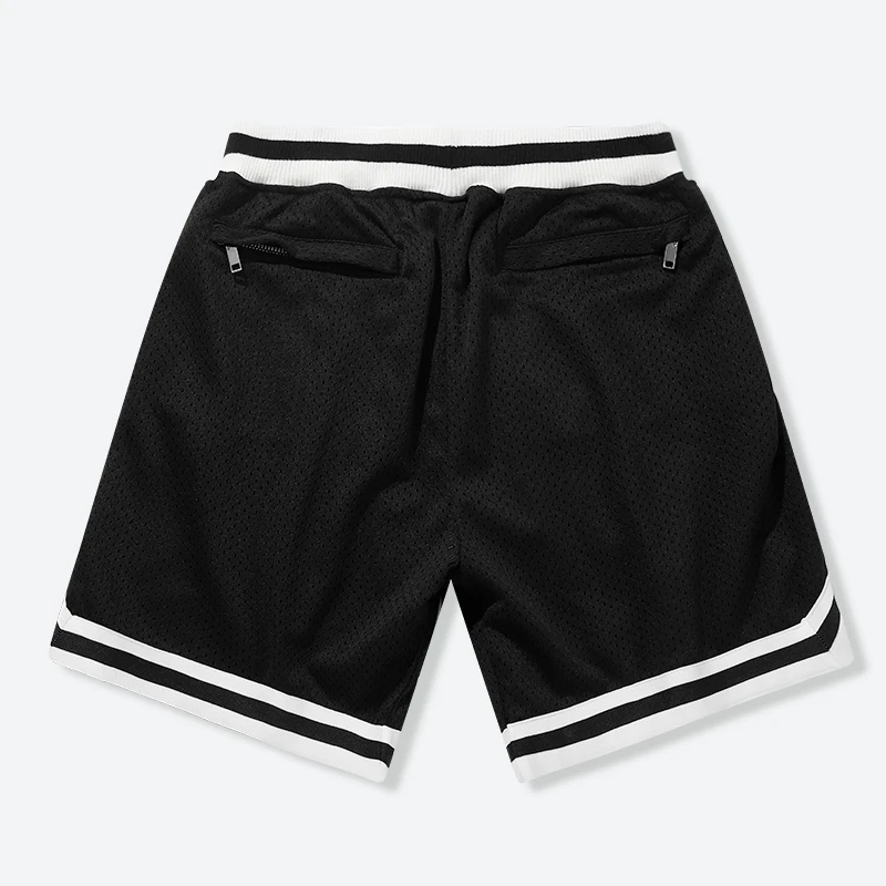 SEASONLESS Men's Basic Basketball Shorts For Men Mesh with Zipper Pocket High Street Hip-Hop