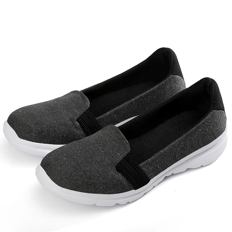 Черный EOFK/женские лоферы; zapatillas mujer; Повседневная модная однотонная обувь на плоской подошве; удобные кроссовки; универсальная обувь - Цвет: Черный